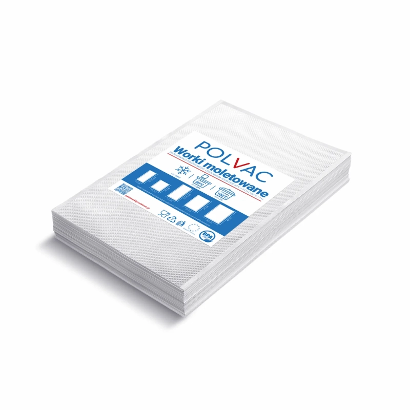 Woreczki moletowane POLVAC do próżniowego pakowania żywności i gotowania Sous Vide 300szt 150x350mm